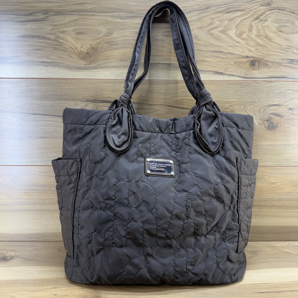 Marc By Marc Jacobs Y2K Vintage Pretty Nylon Tote Chocolate Quilted Travel Fall